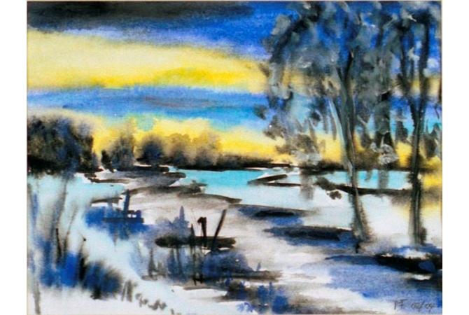 Winter an der Elbe