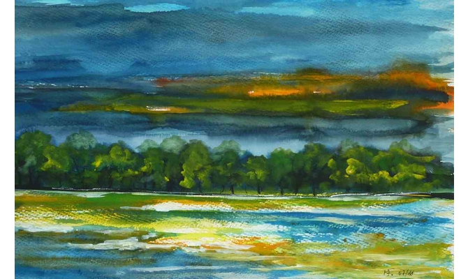Abend an der Elbe